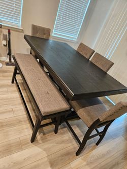 Counter Height Dining Room Set with bench