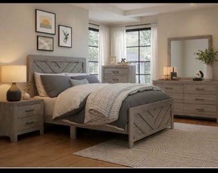 Bedroom set solid wood available in king and Queen size available in  Gray /White/walnut /light wood