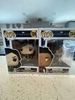 Marvel Eternals Funko Popsand Makkari From Eternals Funko Pops Both Are 6 Dollars Each.