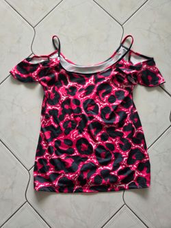 Pink black spotted shirt