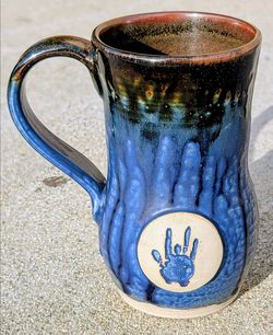 2021 Todd Feazell Pottery signed "Jerry Hand" 22 oz Ceramic Mug