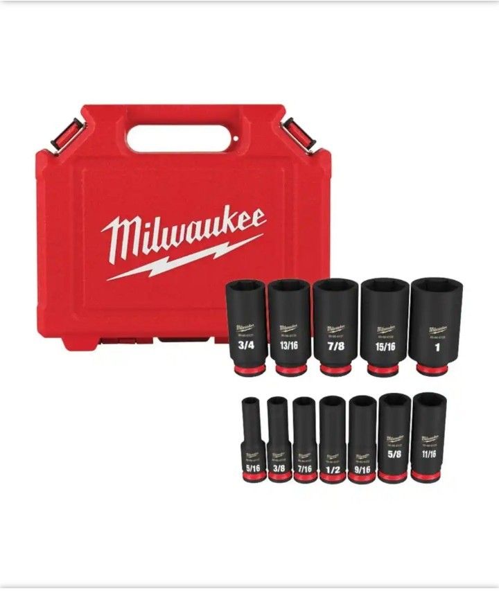 Milwaukee Well 6 Point Impact Socket Set (12-Piece), Brand New, FIRM, FIRM