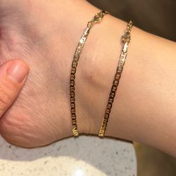 18k Gold Filled 925 Mariner Anklets   OBO 