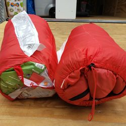 Two Sleeping Bags Used One Time Fir Kids Sllep Over Parry