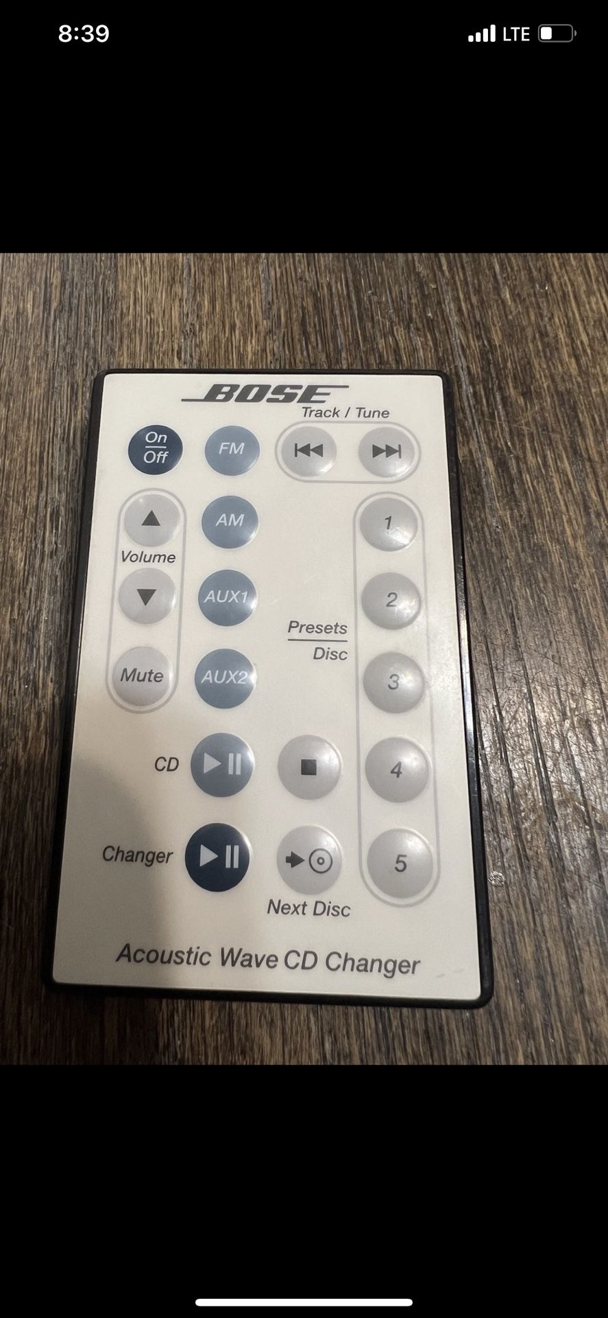 Bose Acoustic Wave CD Changer Remote Control Wave Radio/CD CD-3000 White Used