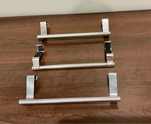 3 Chrome Towel Bars that Hang From Doors or Drawers