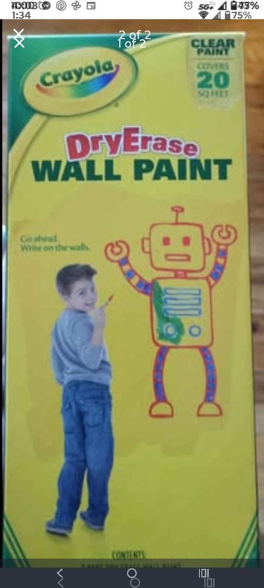 Crayola Dry Erase Wall Paint - Idea Paint High-Gloss Clear Kit (13.1 oz)
