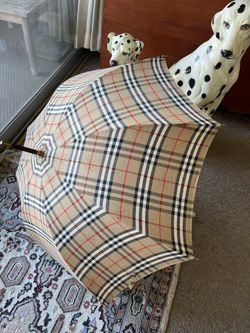 Authentic Antique Burberry Cloth Parasol Walking Cane