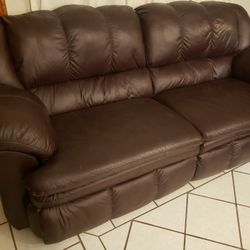 Real leather Large Dark Brown Couch 