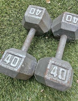 40 pounds dumbbells set