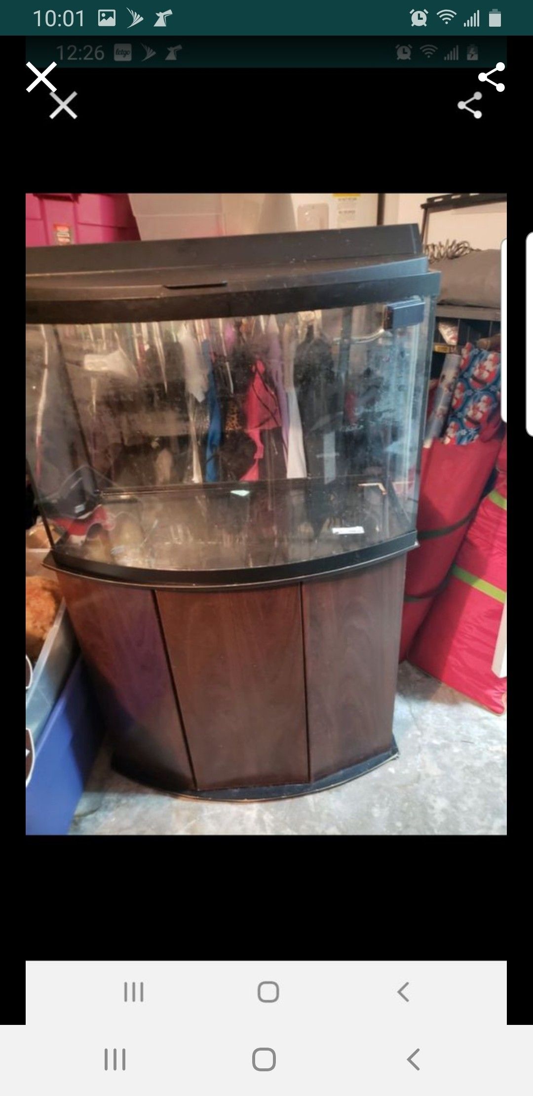 36 gallon bow front aquarium with stand