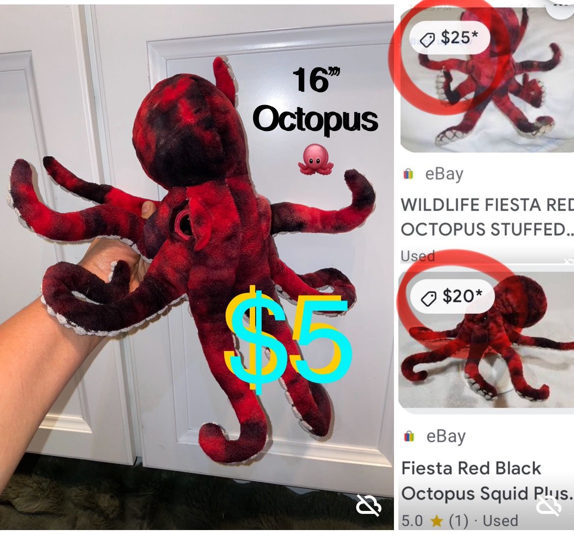 $5 Realistic Octopus 🐙 16” Plushy in great condition like new