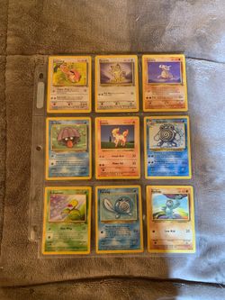 9 Pokémon cards 1999