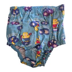 Vintage Oshkosh Diaper Cover size 3/6 months Bears Hippos Blue USA 1980s