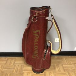 Spalding USA Vintage VTG Leather Golf Bag Red Great Condition