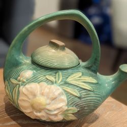 Roseville Pottery Vintage Peony Tea Kettle
