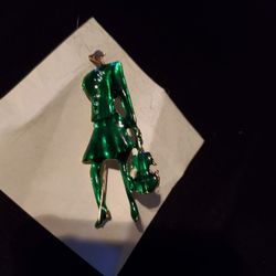 Green Woman With Violin  Pin 