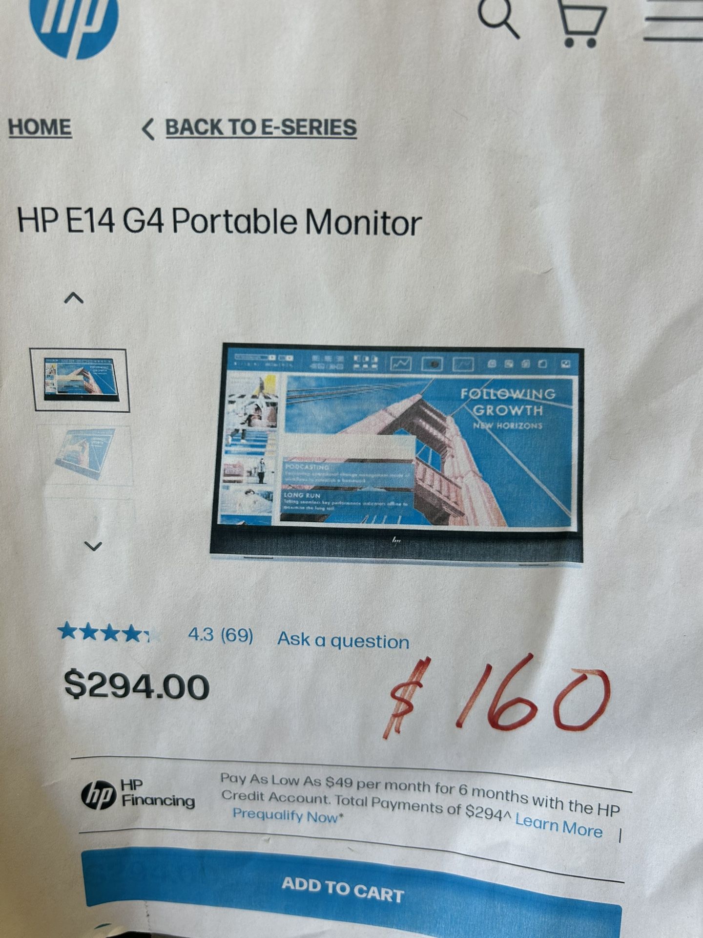 Portable Computer Monitor 14”