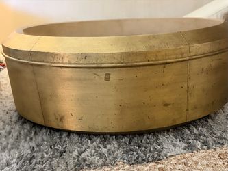 Solid wood , gold leaf and glass top