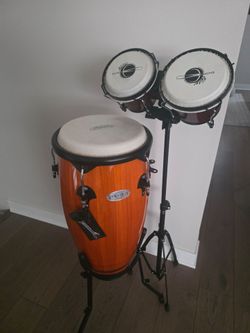 Synergy Conga and Bongo Drum Set with Stands