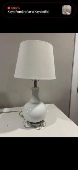 White Ceramic Table Lamp with Shade