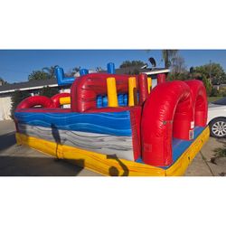 Large Inflatable Obstacle Course Bounce House