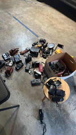 Lots of vintage cameras