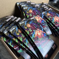 25 sealed sleeved booster packs from the newest One Piece trading card game set, 