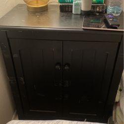 Black Nightstand/cabinet 
