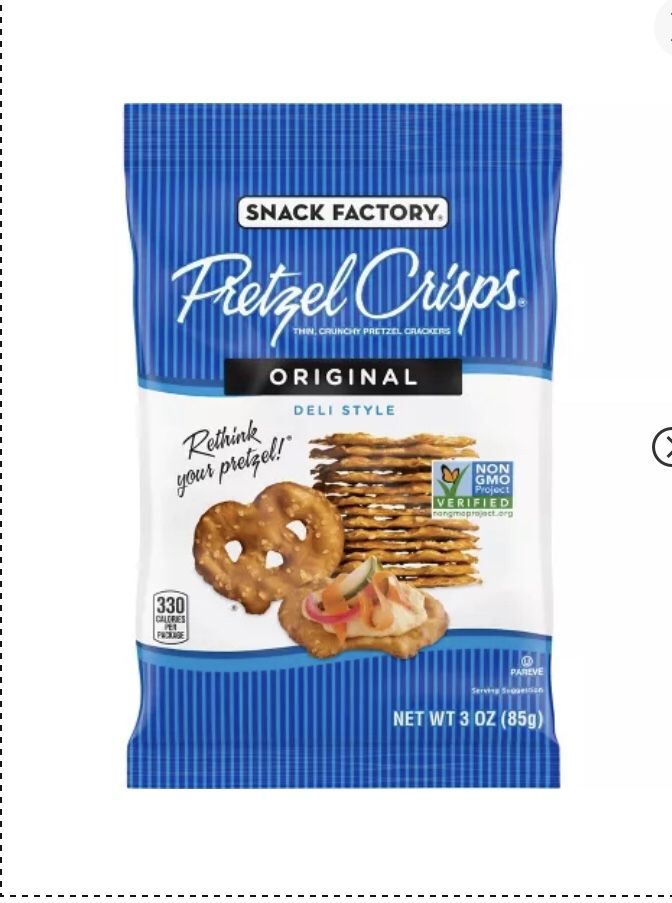 Snack Factory Pretzel Crips Original On-the-Go-3oz Pack Of 12
