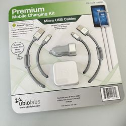 New UbioLabs Premium Mobile Charging Kit Android 6' Cables Car & Wall Chargers
