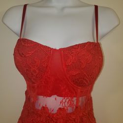 VALENTINES DAY DRESS LACE AND FRINGE MINI DRESS (SZ 10)