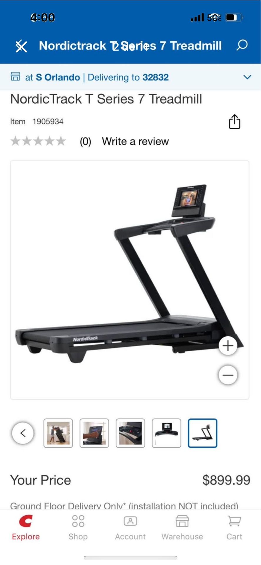 Treadmill NORDICTRACK T8 New Recently Assembled