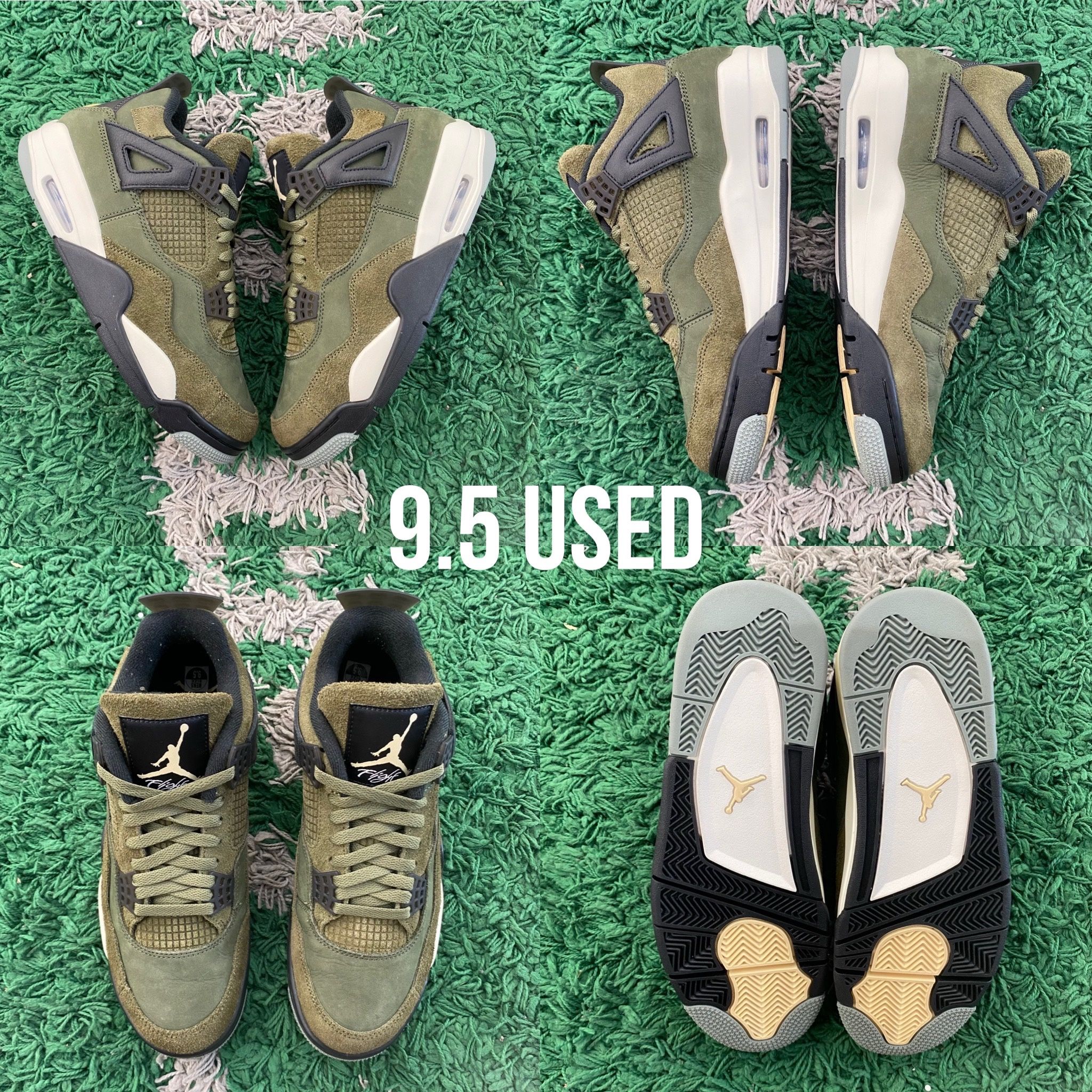 Air Jordan 4 Retro Craft Olive Size 9.5