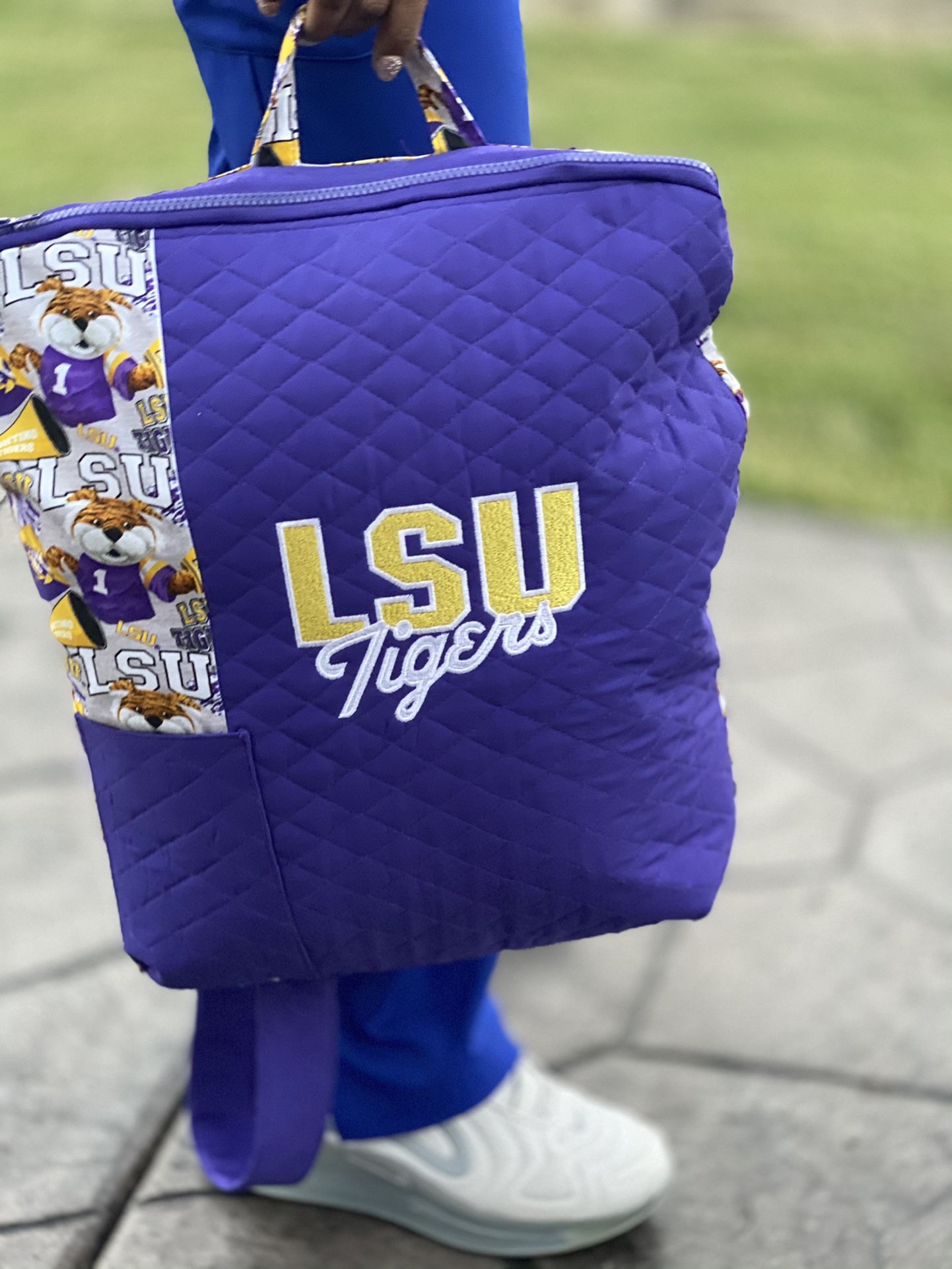 HANDMADE Quilted LSU Backpack