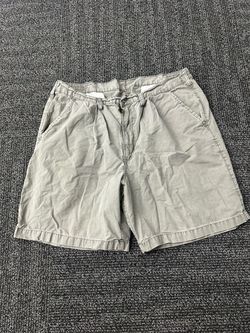 Wrangler Men's 38 Gray Cotton Chino Shorts Inseam 8” Flat Front Slash Pockets
