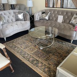 Velvet Sofa & Love Seat On Sale( Free 3 Pac Coffee Table Set) 
