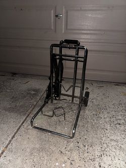 Folding Metal Luggage Cart with Straps