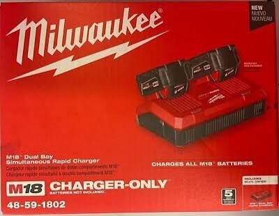 New Milwaukee M18 3.0 Battery Double Pack & New M18 Dual Bay Simultaneous Charger