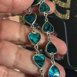 7.25 Green Heart Bracelet 