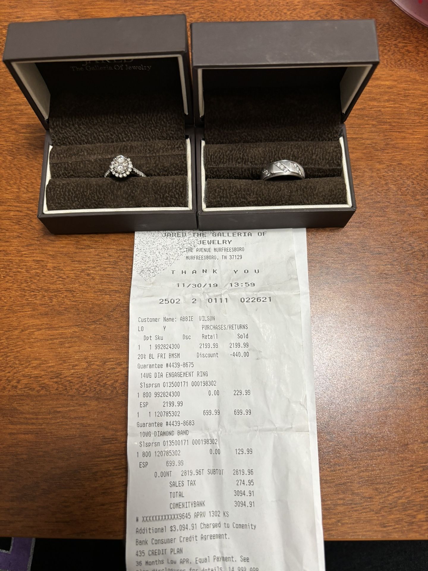 14 K WG Engagement Ring Set