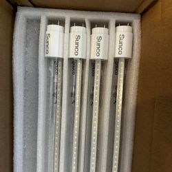 Sunco 5 Pack T8 LED Tubes 4FT Fluorescent Replacement, 48 Inch, 24W, 3000LM, 5000K Daylight, Single Ended Power, Type B, Clear Lens