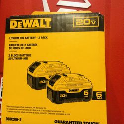 DEWALT 20V MAX Lithium-Ion 6.0Ah Battery (2-Pack)