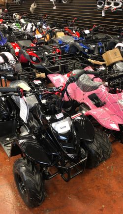 ATV starting from 110cc to 400cc All brand new Available in all colors starts at $399