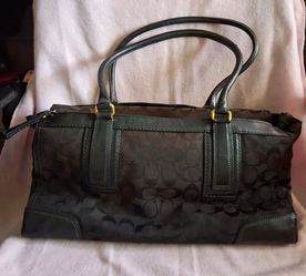 Coach Op Art Sateen Handbag black/brown