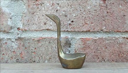 Vintage Small Brass (Head Up) Swan Figurine