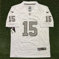 Raiders White #15 Mendoza Adult NFL Football Jersey