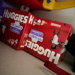 Huggies Little Movers Sz 4 Diapers 66ct (2 Boxes)