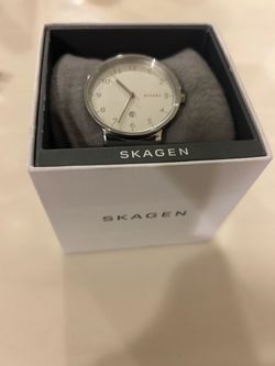 Men's Skagen Ancher Brown Leather Strap Watch SKW6292,NEW