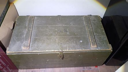 Vintage Military Wooden Storage Trunk